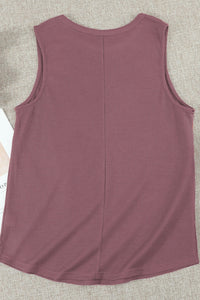 Crew Neck Waffle Tank