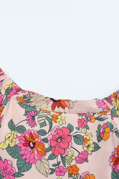 Floral Balloon Sleeve Off-Shoulder Blouse