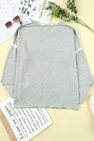 Dropped Shoulder V-Neck Top