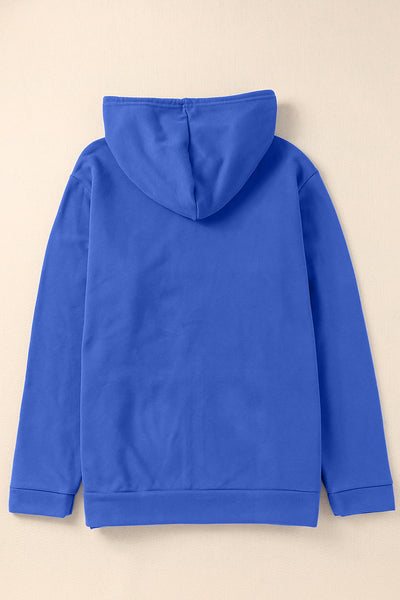 Plus Size Zip Up Hooded Jacket with Pocket