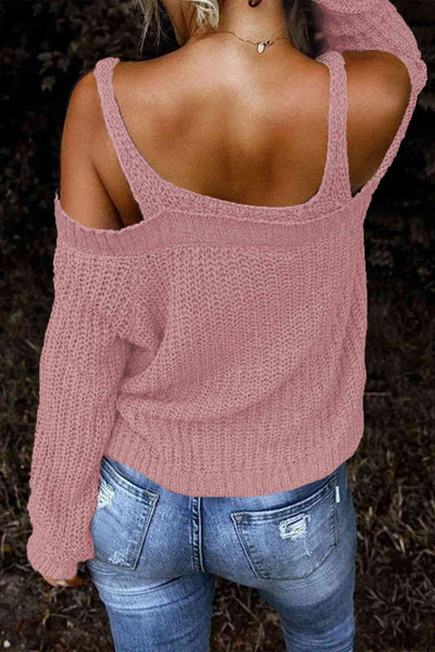 Long Sleeve Cold Shoulder Sweater