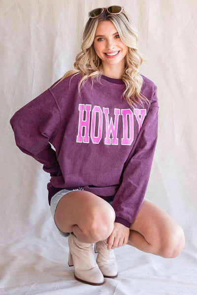 HOWDY Graphic Dropped Shoulder Sweatshirt