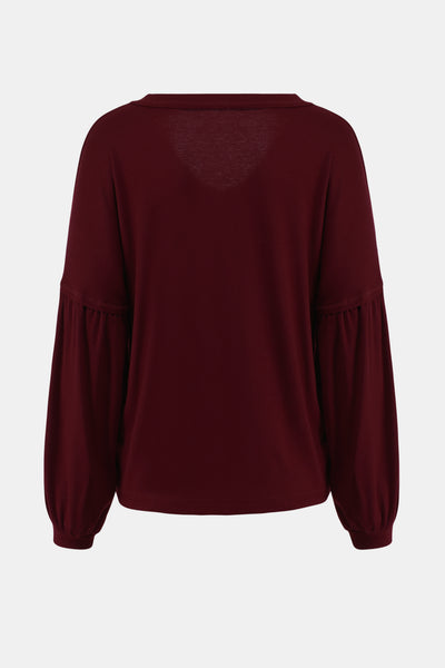 Bishop Sleeve V-Neck Top