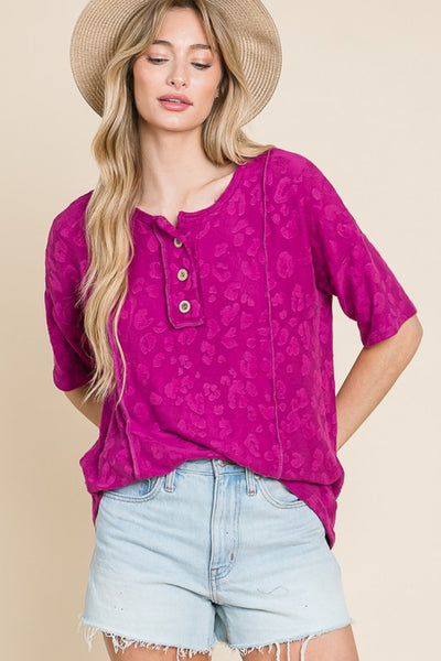 BOMBOM At The Fair Animal Textured Top