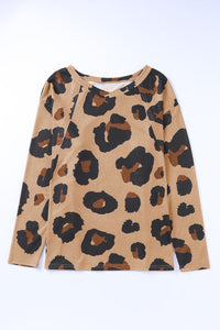 Leopard V-Neck Long Sleeve T-shirt