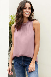 Ruffle Trim Neckline Tank Top