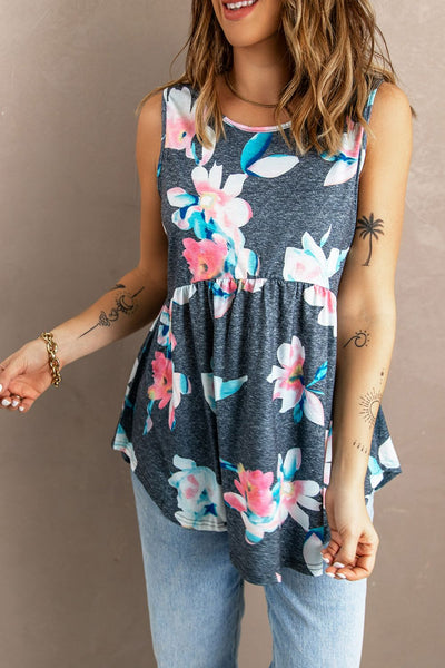 Floral Peplum Tank Top