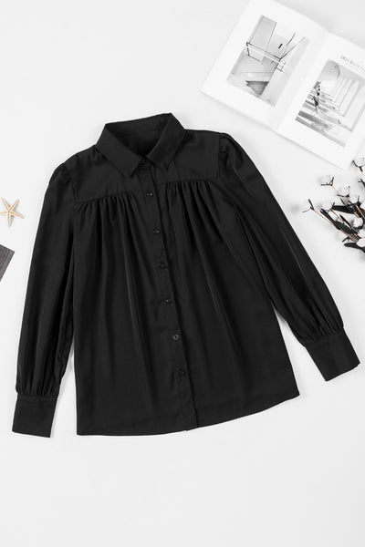 Gathered Detail Puff Sleeve Shirt