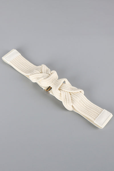 PU Leather Wide Elastic Belt