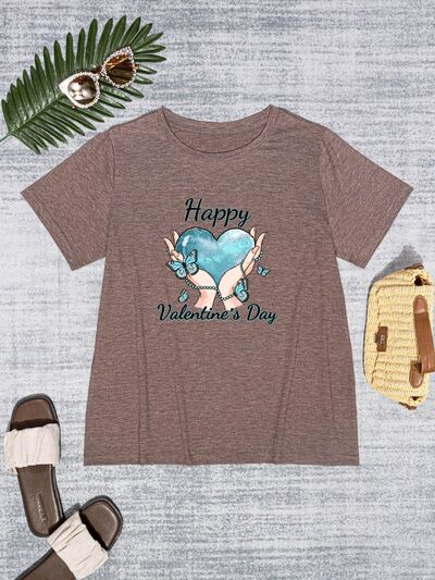 HAPPY VALENTINE'S DAY Round Neck Short Sleeve T-Shirt