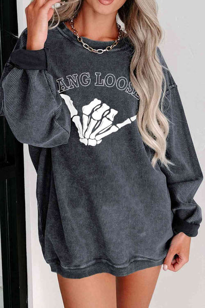 Skeleton Hand Graphic Sweatshirt