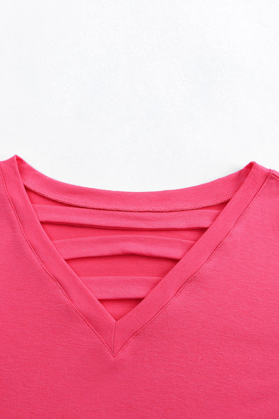 Ladder Detail V-Neck Top