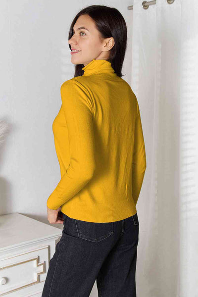 Full Size Turtleneck Long Sleeve Knit Top