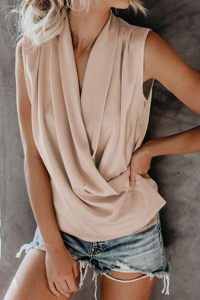 Enchanting Satin Drape Tank Top