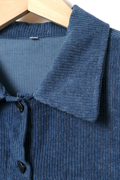 Drop Shoulder Corduroy Shacket