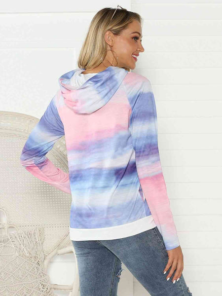 Full Size Tie-Dye Long Sleeve Hoodie