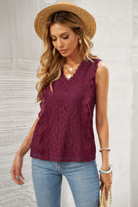 Lace V Neck Tank