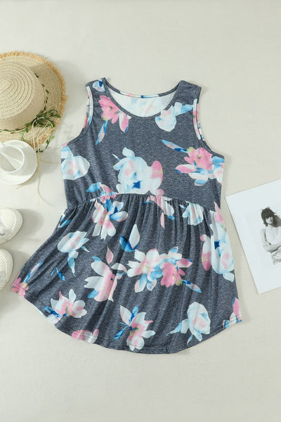 Floral Peplum Tank Top