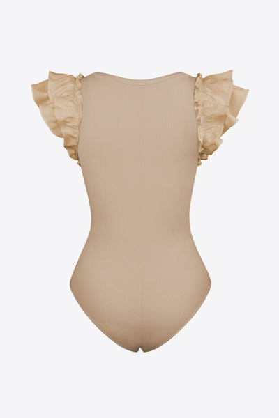 Ruffled Plunge Bodysuit